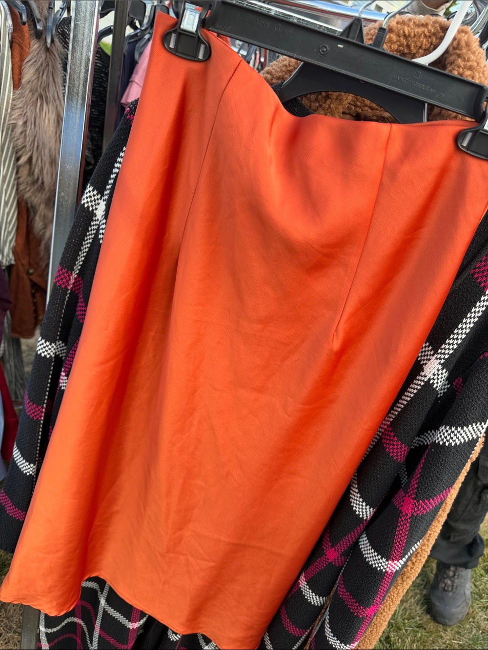 Rachel Zoe Vibrant Orange Midi A-Line Skirt